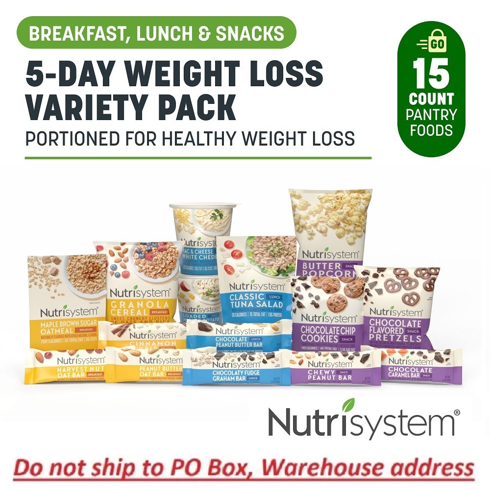 Nutrisystem 5-Day Weight Loss Variety Pack, Breakfasts, Lunches, and Snacks