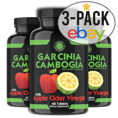 THE Best Weight Loss Garcinia Cambogia w. Apple Cider Vinegar Fat Burner (3-PK)