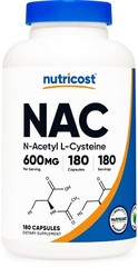 Nutricost N-Acetyl L-Cysteine (NAC) 600mg, 180 Capsules – Non-GMO & Gluten Free