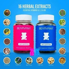 BEARVANA Combo Gummies – Women’s Support & Fitness Aid, Delicious Berry Flavor+