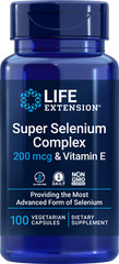 Super Selenium Complex – 200 mcg & Vitamin E – 100 Veggie Caps Life Extension