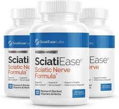 3 package SciatiEase Labs Sciati Ease Sciatic Nerve Formula 120 Cap NEW !
