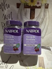 Natrol Sleep & Restore Melatonin Free Gummies Cherry 60ct (2 Pack) Exp 03/27