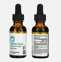 3 Packs California Gold Nutrition Folinic Acid Alcohol 1 FL Oz (30 milliliters