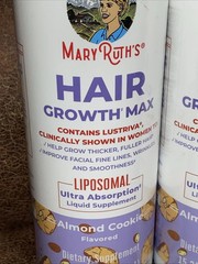 3 New Bottles Mary Ruth’s Hair Growth Max Liposomal Almond Cookie 15.22 floz Lot