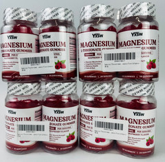 Yxsw Magnesium L-Threonate 1000mg 60 Gummies Each Raspberry 08/27 **8 Bottles