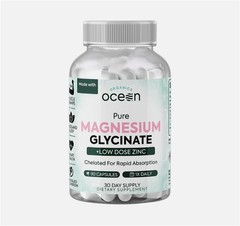 Organics Ocean Pure Magnesium Glycinate with Zinc – Strength Chelated- 90Count