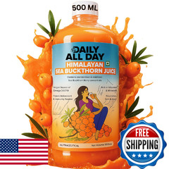Daily All Day Himalayan Sea Buckthorn Juice Berry Pulp Omega 7 16.9 Fl Oz 500