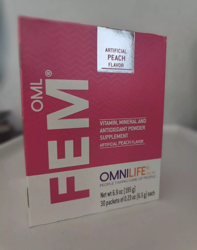 fem plus box with 30 packets net wt 6.9oz | Artificial Peach Flavor