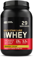 Gold Standard 100% Whey Protein Powder, Banana Cream, 2 Pound (Packaging May Var