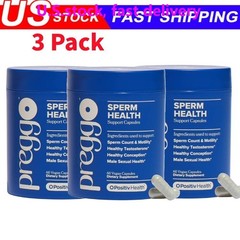 3 Pack PREGGO O-Positive Sperm Health Boost Capsules – 180 Count For Men