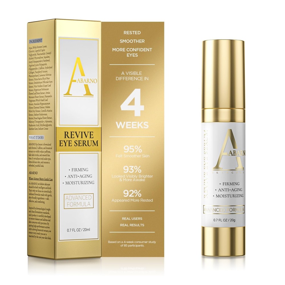 Abarno Hydrating Eye Serum for Dark 0.7 Fl Oz (Pack of 1), Silver White