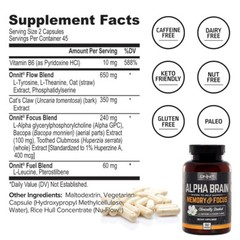 Brain Alpha Supplement Memory Focus Daily Mind Support for Career Academics 90