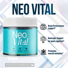 (1 Pack) Neo Vital Powder All Natural Brain Support Formula NeoVital 30 Servings