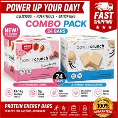 Power Crunch Protein Bars, French Vanilla Cream&Strawberry Creme, 1.4 oz, x12ct