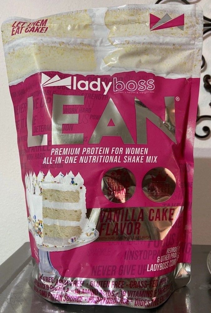 Lady Boss Lean Protein Powder – Vanilla Cake NEW 1.9lb bag 30 serv