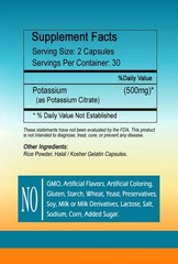 Potassium Citrate 500mg, capsules serving – Gluten Free