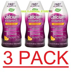 3 PACK -Nature’s Way Calcium & Vitamin D3, Citrus 16 fl oz (Total 48 fl oz)