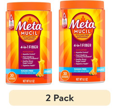 Metamucil 4-in-1 Fiber Sugar-Free Supplement (Orange) 6.1 OZ 2 pk
