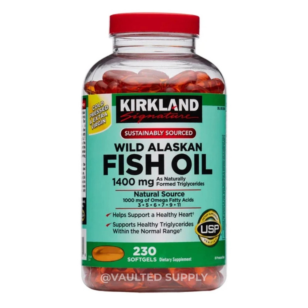 Kirkland Signature Wild Alaskan Fish Oil 1400mg 230 / 460 Softgels