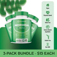 3 Pack Moringa Capsules 800mg Immune Support Gut Health Vitamin Supplement