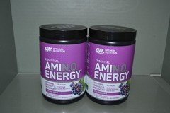 (2) Optimum Nutrition Essential Amin.O. Energy, Concord Grape, 9.5 oz, 08/2027