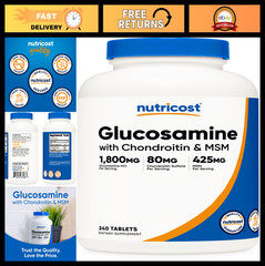 Glucosamine 1800mg with Chondroitin & MSM – 240 Tablets, Non-GMO, Gluten Free