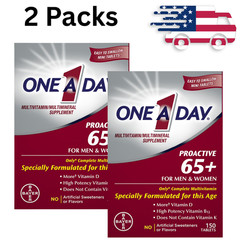 2 Packs – One A Day Proactive 65+ Multivitamin Tablets for Men and Women, 150ct