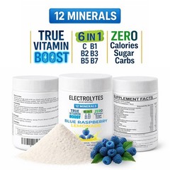 Electrolyte Complex Hydration Powder | 12 Minerals + 6 Vitamins | Blue Raspberry