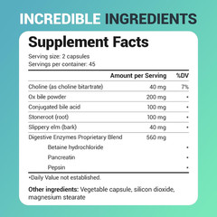 Dr. Berg Gallbladder Formula Extra Strength – with Ox Bile Powder and Conjugated
