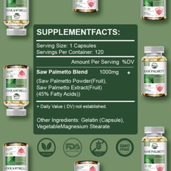 10/60/120 Saw Palmetto Capsules 1000mg Prostate Health Supplement Non-GMO