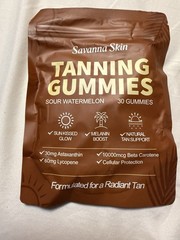 Summer Savanna Skin Tanning Gummies, with Vitamin C & E, Astaxanthin, Collagen.