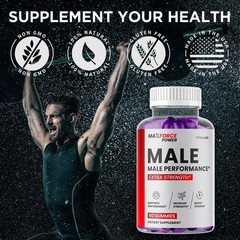 (1 Pack) Max Force Power Male Gummies Advanced Support Supplement 60 Gummies