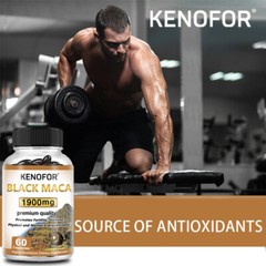 Organic Black Maca Capsules 1900 mg | Boost male energy, balance hormones