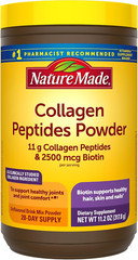 Nature Made Collagen Peptides Powder, Unflavored, Sugar Free with Biotin 11.2 Oz