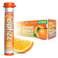 Zipfizz Energy Drink Powder, Daily Energy, Orange Soda Flavor, 20 Pack,