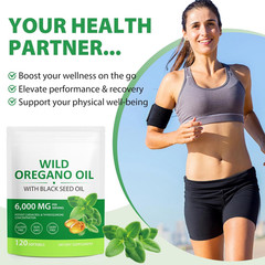 2 in 1 Oil of Oregano & Black Seed Softgels with Carvacrol , Immune Support