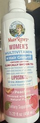 MaryRuth Organics Women’s Multivitamin+Hair Growth, 15.22 Fl Oz | Peach