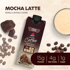 Atkins Protein Shake, Mocha Latte, Keto Friendly, Gluten Free, 8 Ct