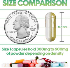Vegan Size 1 Separated Capsules – 100 Count Clear Premium Empty Capsules Separat