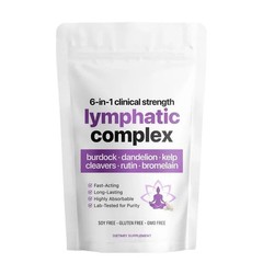 6-in-1 Lymphatic Complex Drainage Supplement Dandelion Burdock Bromelain Kelp
