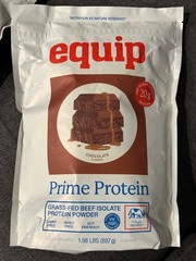 Prime Equip Foods Prime Protein Powder Clean, Grass Fed Beef Protein Chocolate