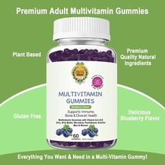 Organic Greek Multivitamin Gummies with Vitamin A, C, D, E, Zinc, B12, Biotin US