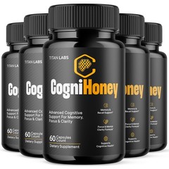 (5 Pack) CogniHoney Pills – Brain Health & Cognitive Support Supplement 300 Caps