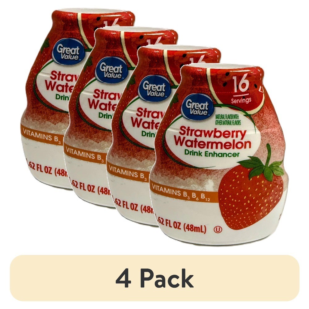 Liquid Drink Enhancer Drops Sugar Free Strawberry Watermelon Flavor 1.62 fl oz 4