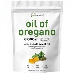 Oregano Oil 6000mg + Certified Black Seed Oil | Micro Ingredients Capsules