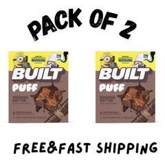 (2 PK) BUILT Puff Protein Bar,Brownie Batter, 17g Protein, Collagen,4 Count Box