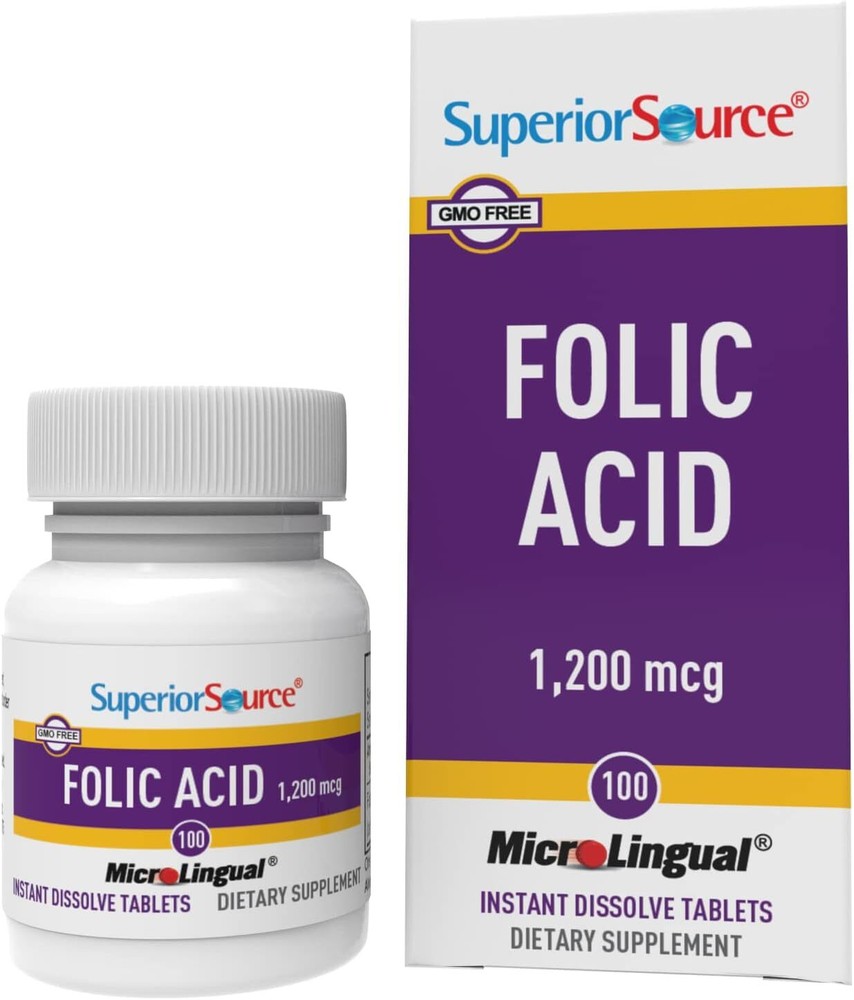 Capsulas De Acido Folico Vitamina B9 1200 Mcg Suplemento Ácido Fólico Tabletas