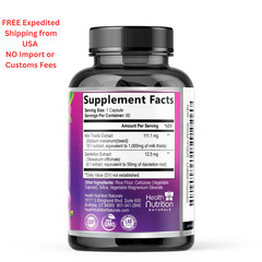 Milk Thistle Supplement – Advanced Liver Cleanse Detox & 60 Count (Pack of 1)