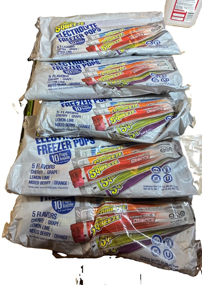 Sqwincher (266798) Electrolyte Replenishing Freezer Pop, Assorted (10-Pack)